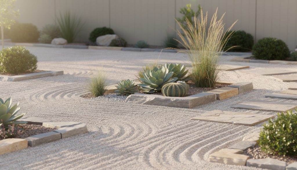 découvrez comment un jardin de gravier demande moins d'entretien grâce à ses matériaux durables et sa gestion simplifiée de l'arrosage et des mauvaises herbes.