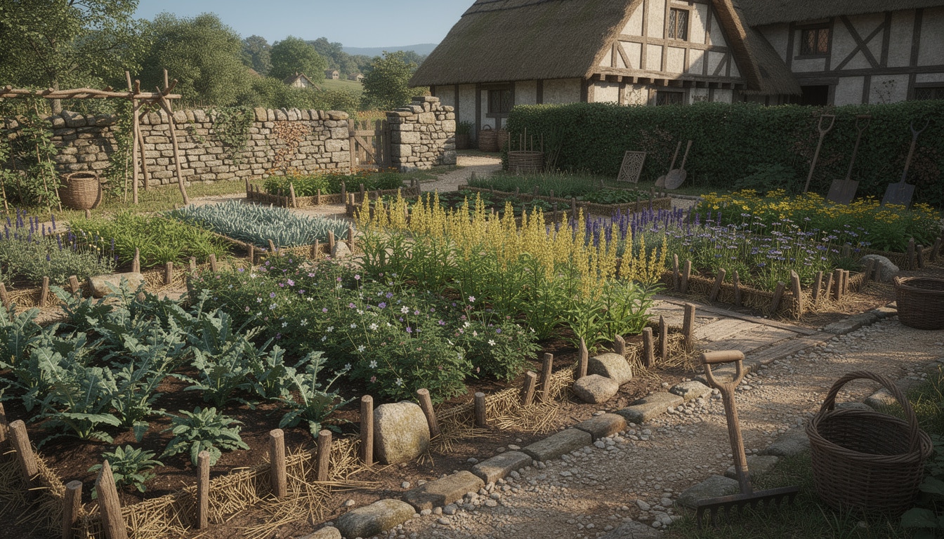 Comment le jardin médiéval séparait les plantes tinctoriales