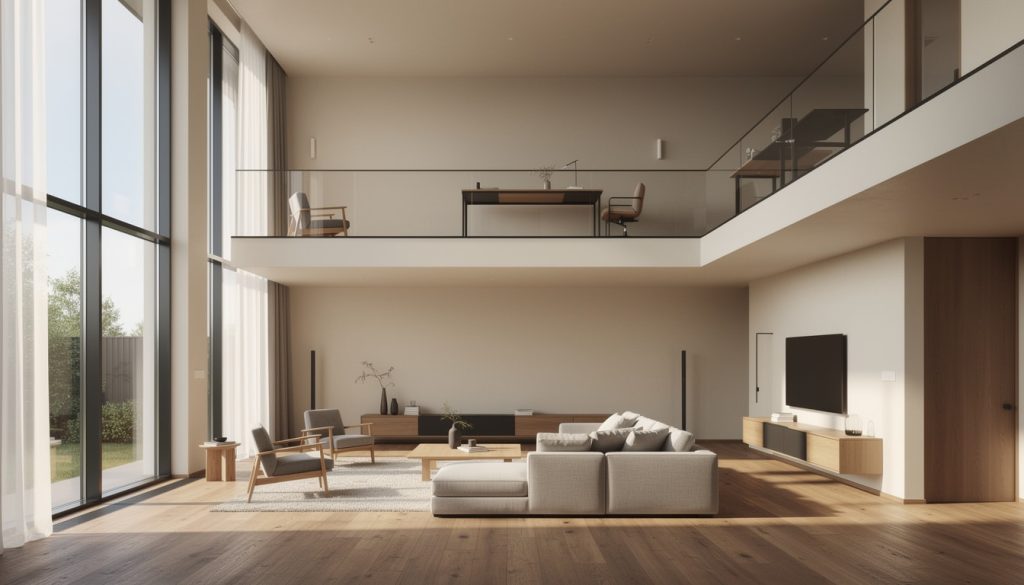 découvrez comment une maison avec mezzanine optimise l'espace intérieur en offrant des volumes ouverts et lumineux, tout en maximisant chaque mètre carré pour un confort optimal.