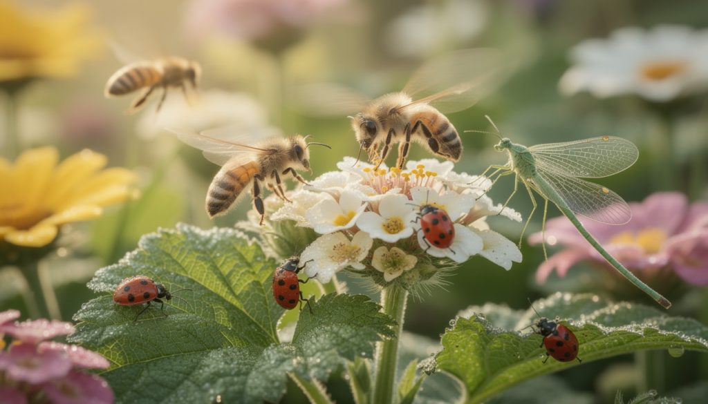 découvrez pourquoi le jardin bio évite l'utilisation des pesticides afin de protéger les insectes auxiliaires essentiels à un écosystème sain et naturel.