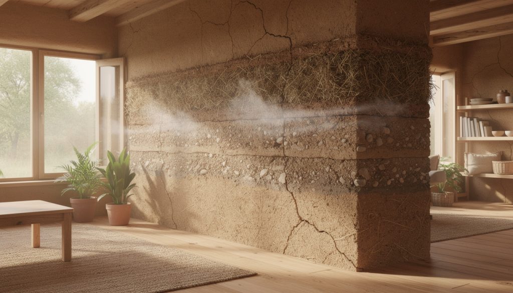 découvrez comment la maison en terre crue contribue à réguler naturellement l'hygrométrie pour un intérieur sain et confortable toute l'année.