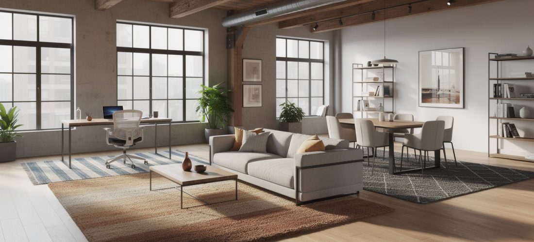 découvrez comment utiliser les tapis pour délimiter efficacement les différentes zones d'un loft, alliant style et fonctionnalité dans votre décoration intérieure.