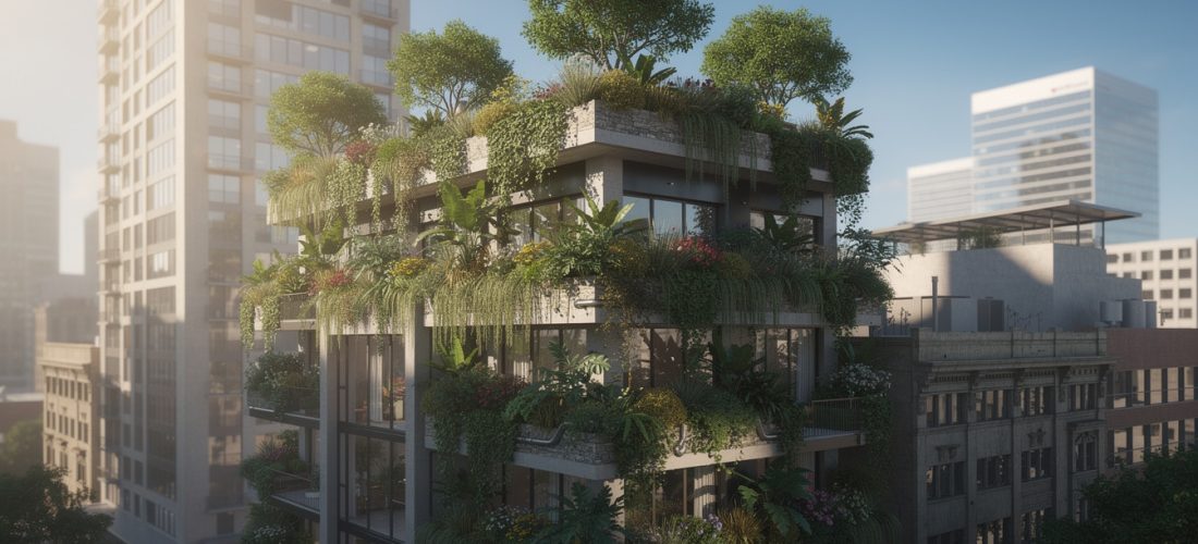 découvrez comment un jardin suspendu contribue à réduire la température des immeubles en améliorant l'isolation thermique et en apportant de la fraîcheur naturelle.