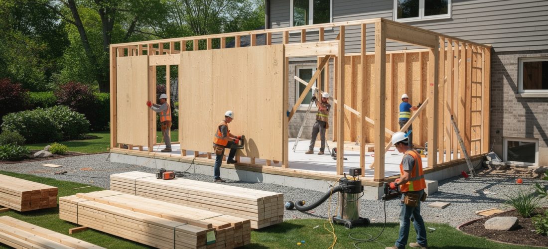 découvrez pourquoi les travaux d'extension en bois sont plus rapides, grâce à des matériaux légers, une installation simplifiée et un chantier propre.